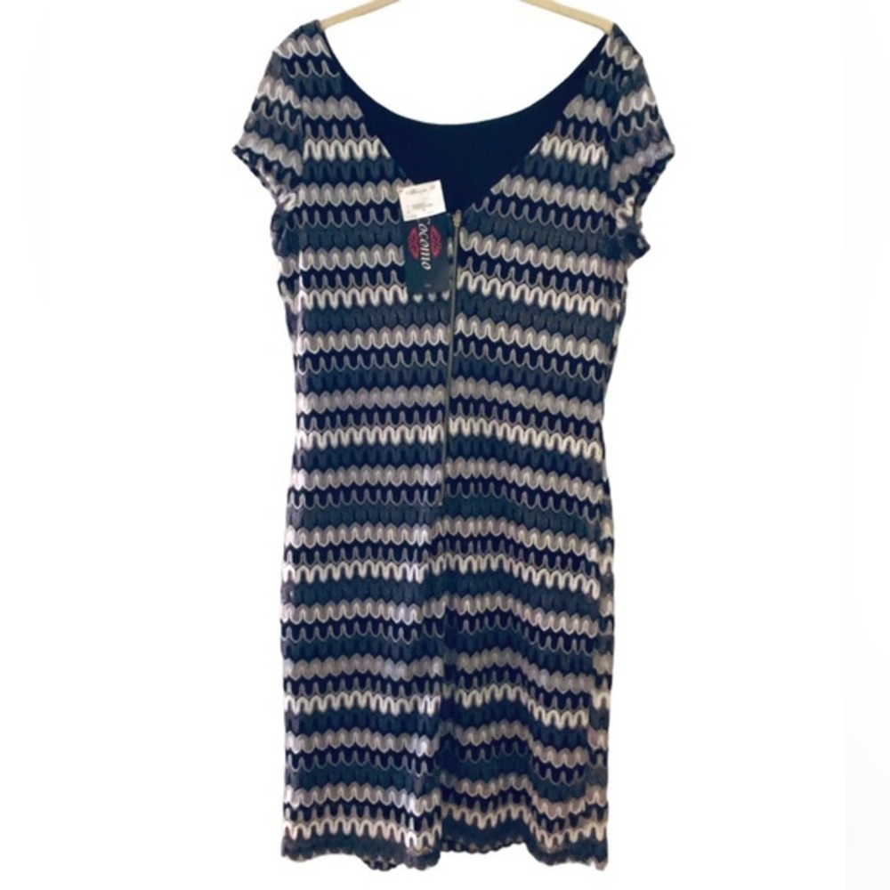 Black White Silver Zig Zag Dress XL